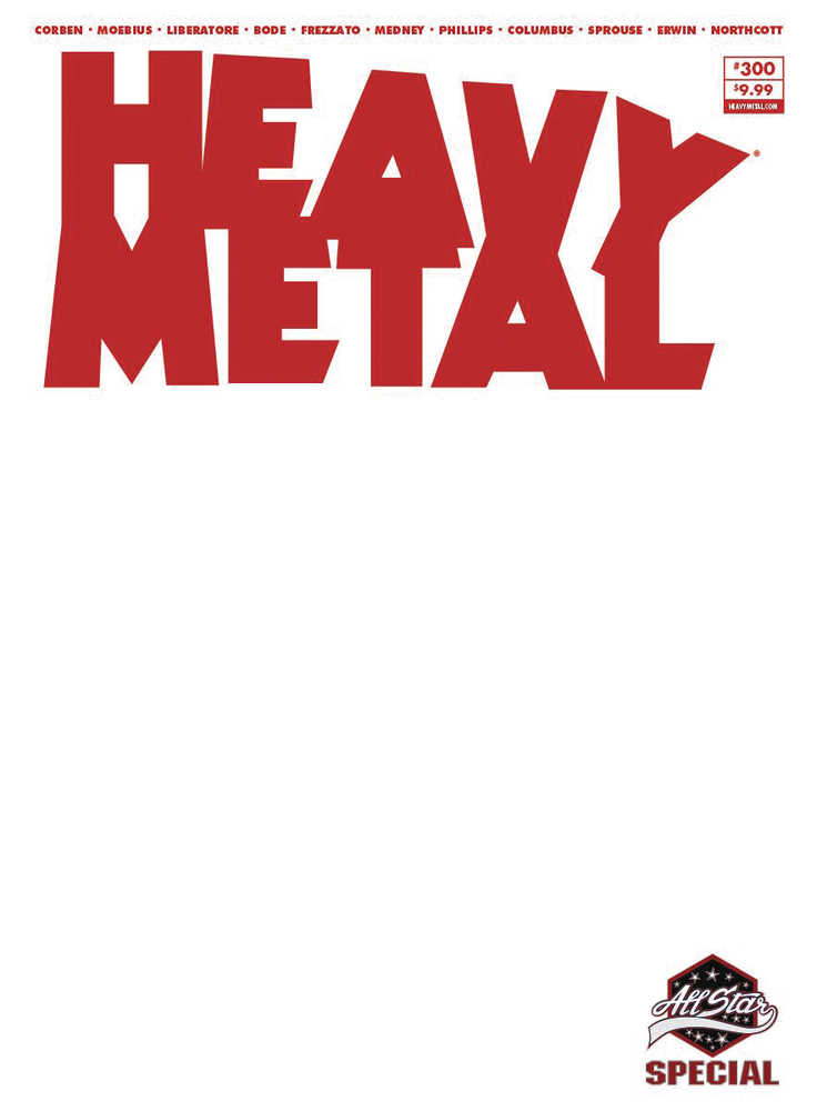 Heavy Metal #300 Cover D Blank Sketch (Mature) 