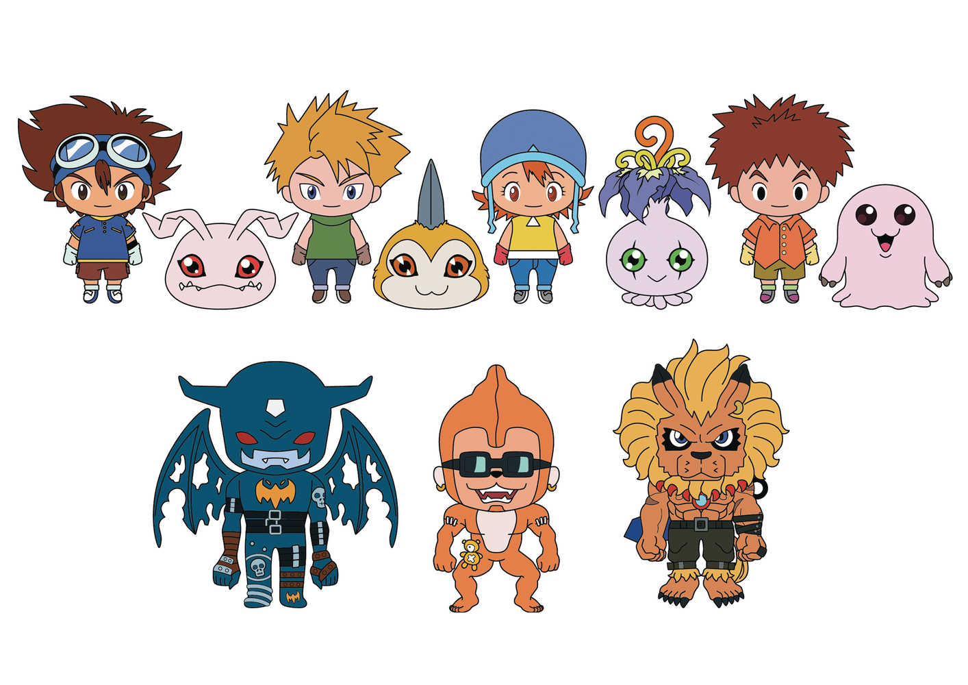 Digimon Seres2 3 D Foam Bag Clips 24 Pc Blind Mystery Box Display 