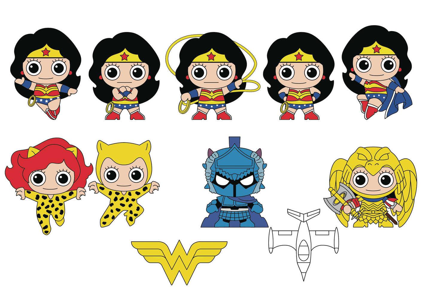 Wonder Woman Classic 3 D Foam Bag Clips 24 Pc Blind Mystery Box Display 