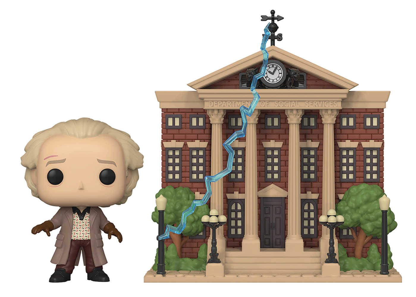 Pop Town Bttf Doc with Clocktower Vinyl Figure 