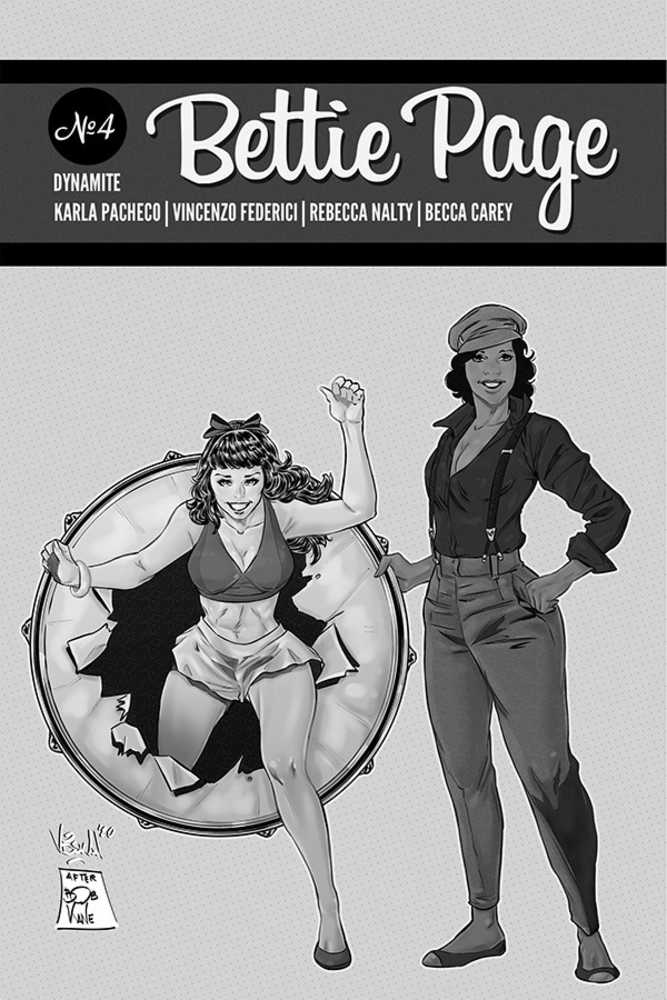 Bettie Page #4 20 Copy Federici Homage Black & White Variant Edition