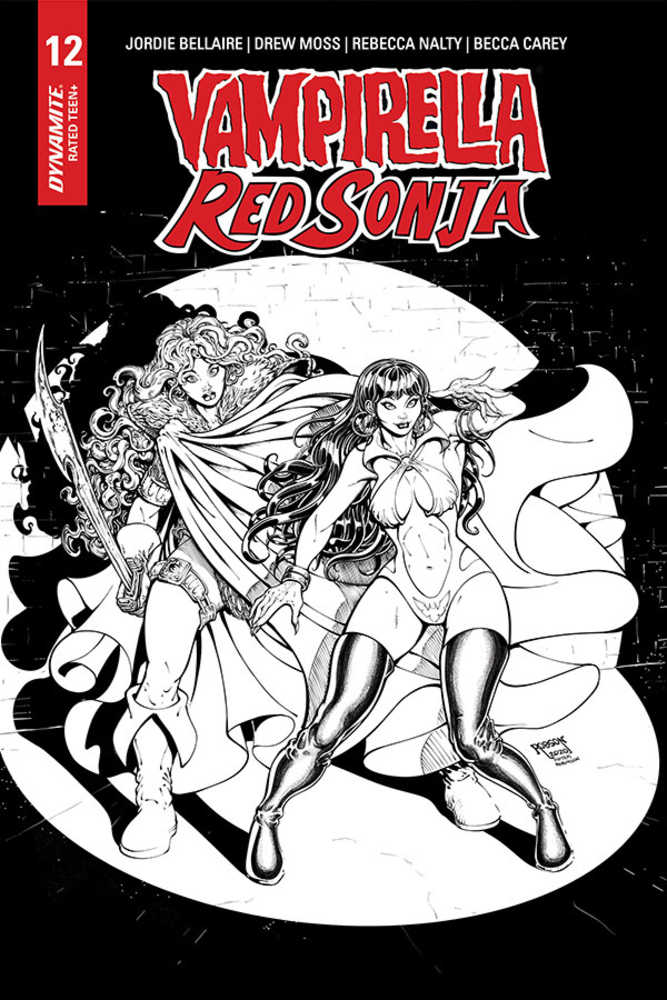Vampirella Red Sonja #12 15 Copy Robson Black & White Homage Variant Edition
