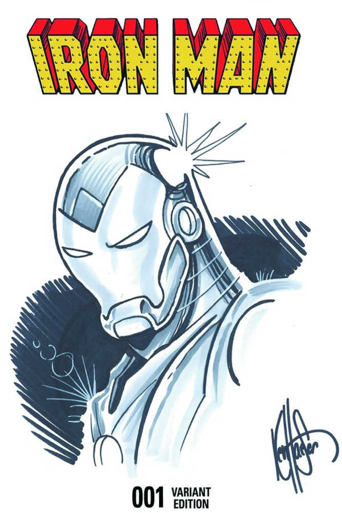 Iron Man #1 Haeser Signed Rmrk 