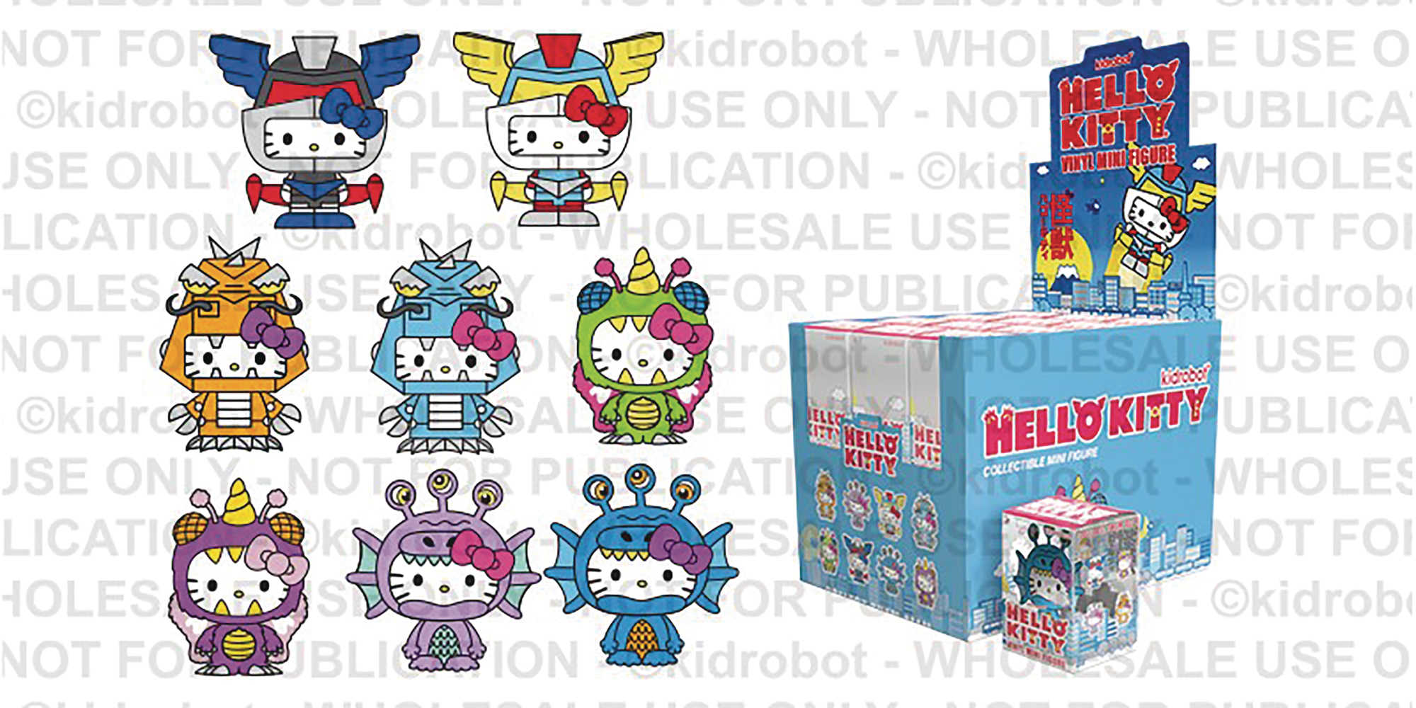 Hello Kitty Kaiju Ser Mini Figure 24 Pc Blind Mystery Box Display 