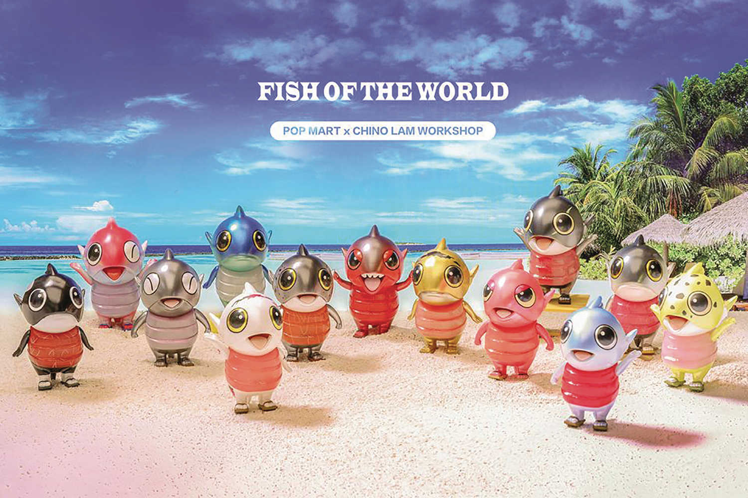 Popmart Chino Lam Fish Of The World 12 Pc Figure Blind Mystery Box Display 