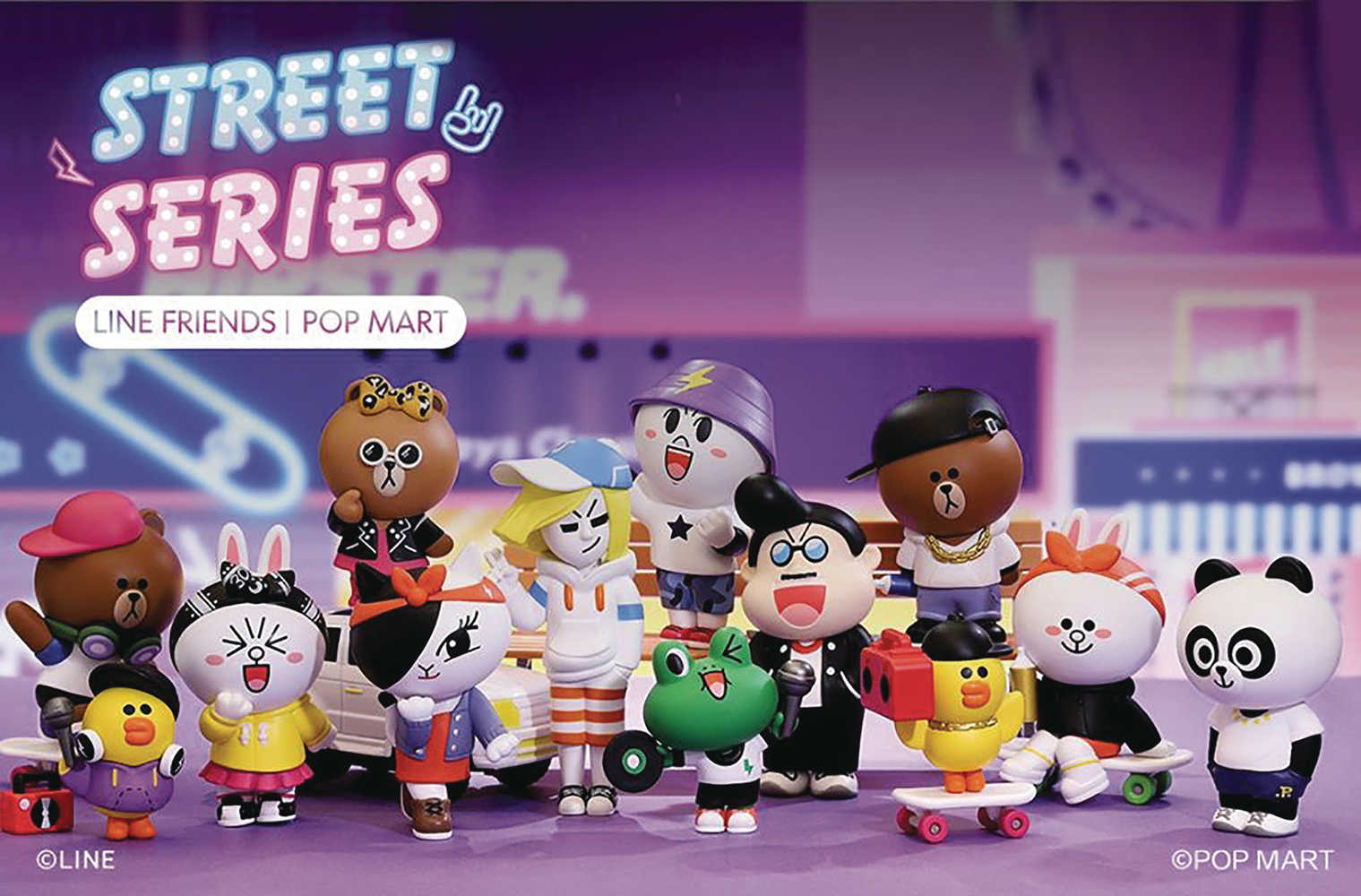 Popmart Line Friends Series 12 Pc Figure Blind Mystery Box Display 