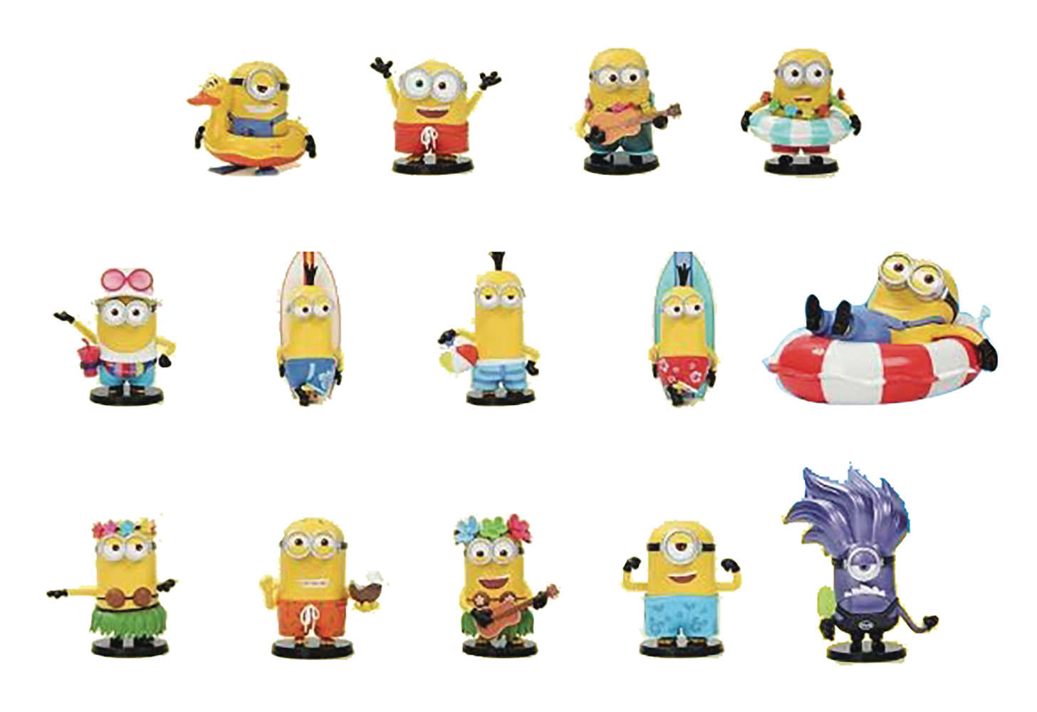Popmart Minions On Holiday 12 Pc Figure Blind Mystery Box Display 
