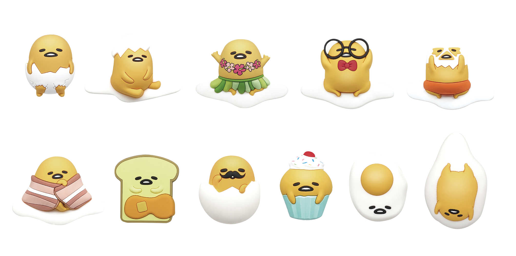Sanrio Gudetama 3 D Foam Bag Clip 24 Pcs Blind Mystery Box Display 