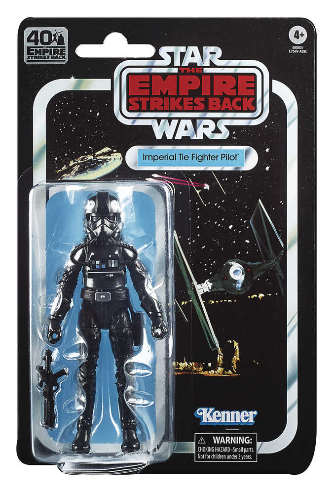 Star Wars Black E5 40 Th Ann 6 In Tie Fighter Pilot Action Figure Case  