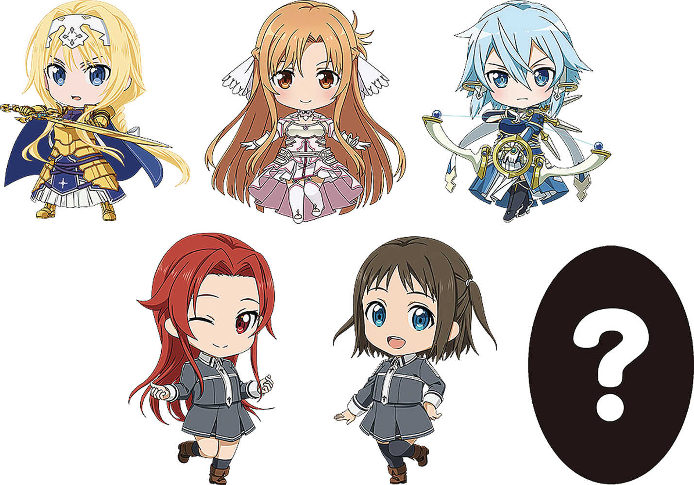 Sao Alicization Nendoroid Plus Keychain V2 6 Pc Blind Mystery Box Display 