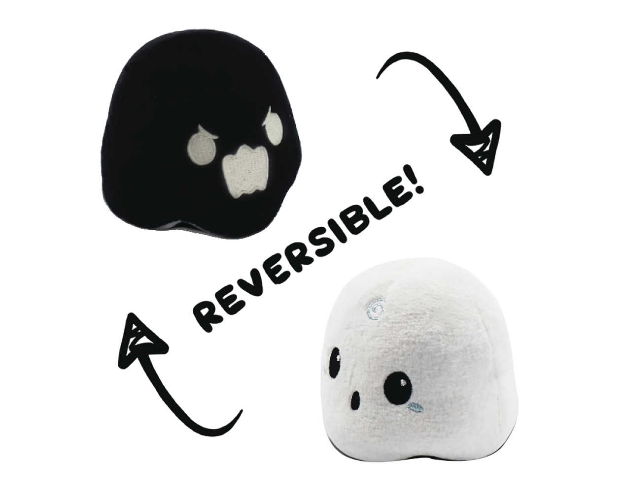 Teeturtle Reversible Ghost Mini White To Black Plush 