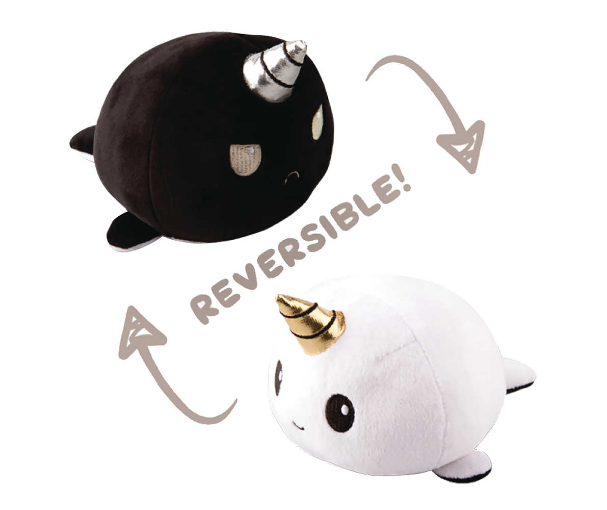 Teeturtle Reversible Narwhal Mini White To Black Plush 