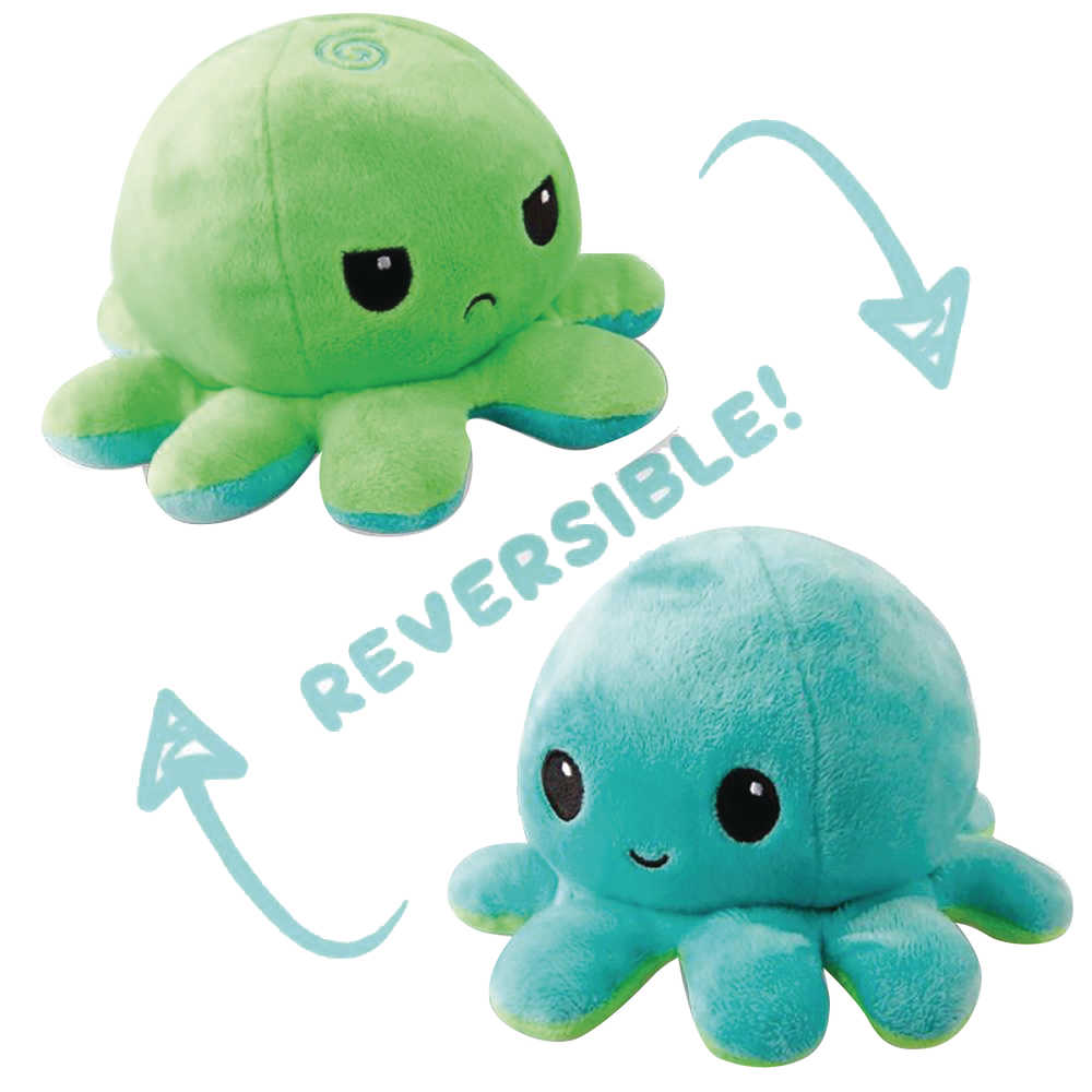Teeturtle Reversible Octopus Mini Green To Lt Blue Plush 