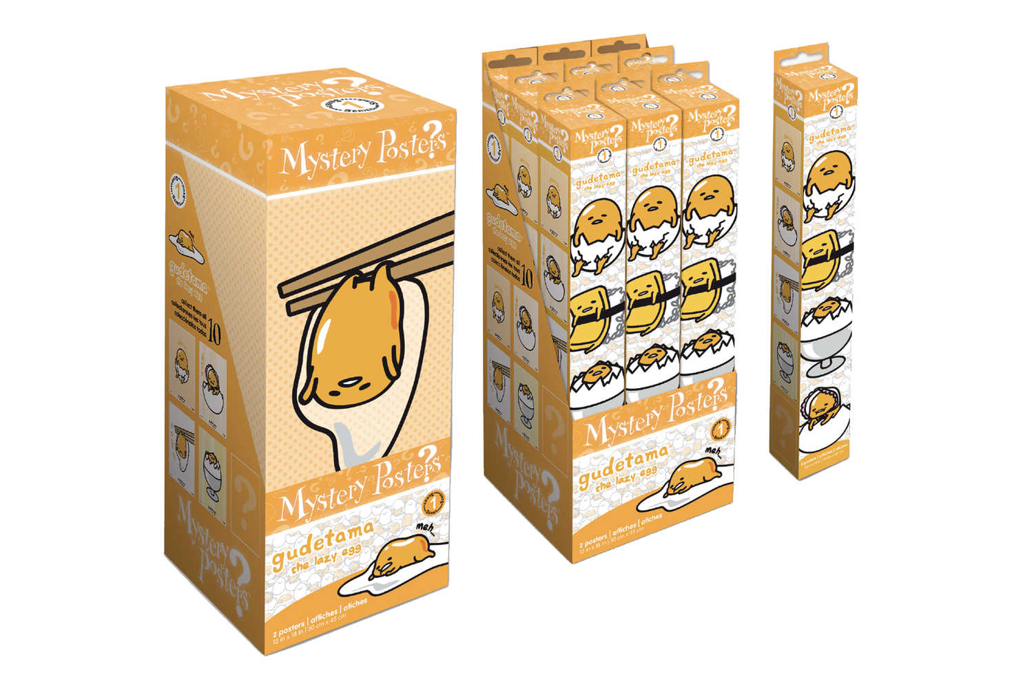 Gudetama 9 Pc Mystery Poster Blind Mystery Box Display 