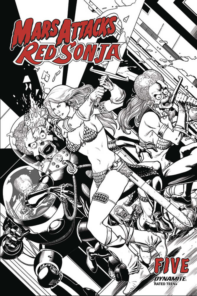 Mars Attacks Red Sonja #5 10 Copy Kitson Black & White Variant Edition
