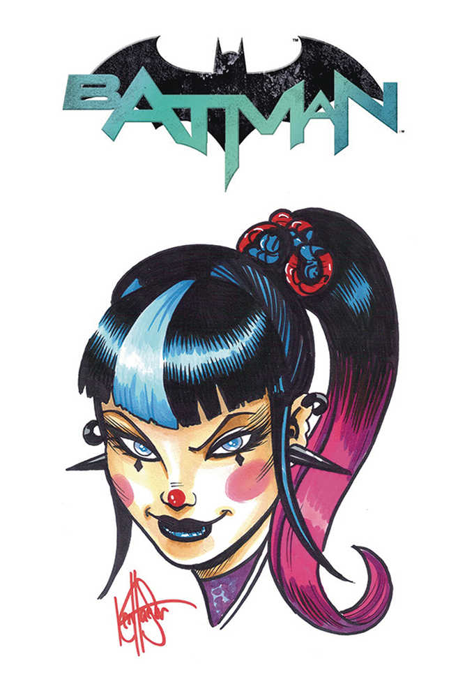 Df Batman #100 Signed Rmrk Haeser Punchline Sketch 