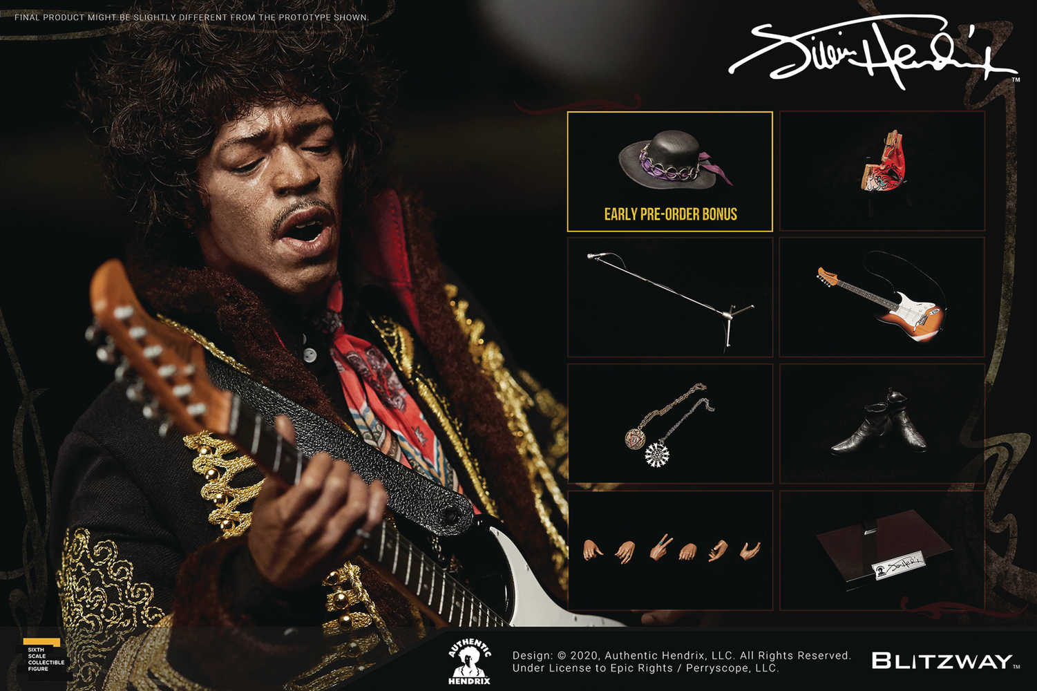 Jimi Hendrix 1/6 Premium Ums Figure  