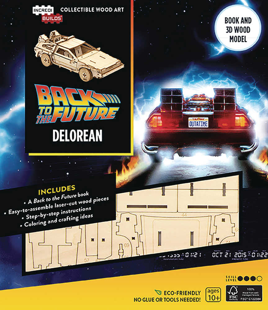 Incredibuilds Back To The Future Delorean 3 D Wood Model 