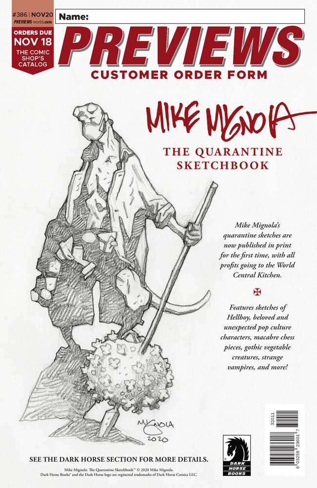 Previews #388 Jan 2021 Customer Order Form Extras 