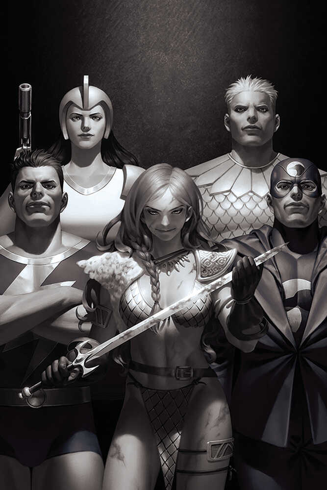 Red Sonja The Superpowers #1 45 Copy Yoon Black & White Full Art Variant Edition