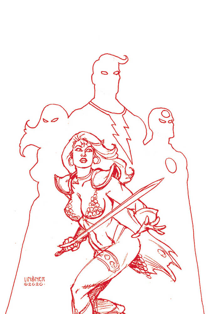 Red Sonja The Superpowers #1 Linsner Crimson Red Art Virgin