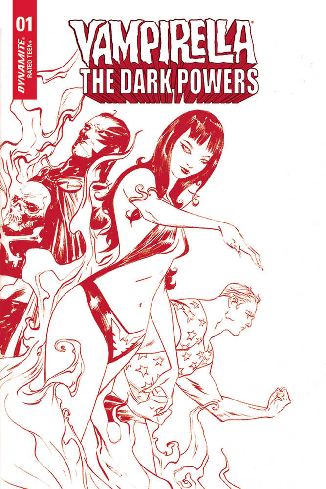 Vampirella Dark Powers #2 Lee Crimson Red Line Art Cover