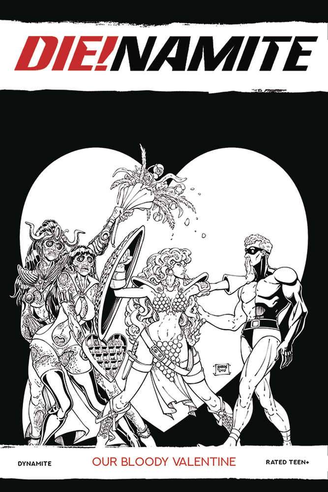 Die!Namite: Bloody Valentine One Shot 10 Copy Robson Black & White Variant Edition.