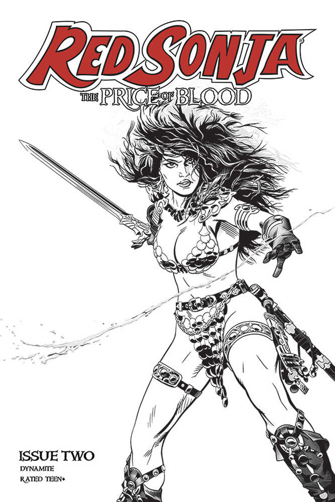 Red Sonja Price Of Blood #2 10 Copy Golden Black & White Variant Edition
