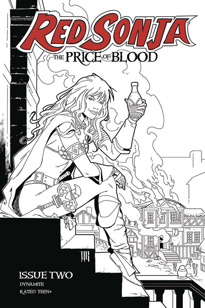 Red Sonja Price Of Blood #2 15 Copy Geovani Black & White Variant Edition