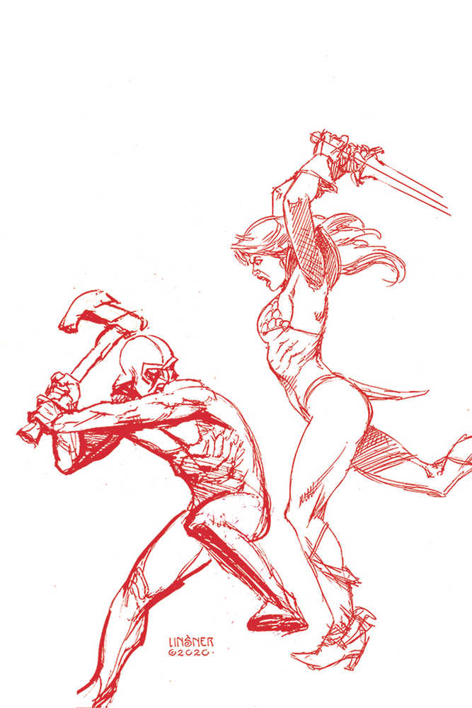 Red Sonja Price Of Blood #2 Linsner Crimson Red Line Art Vir