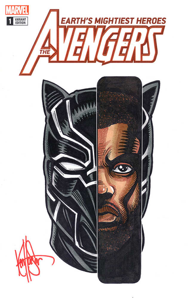 Df Avengers #1 Chadwick Boseman Haeser Sketch 