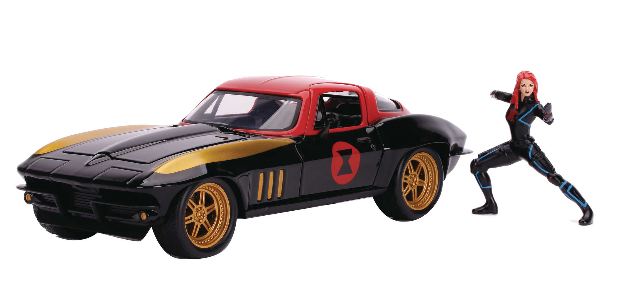 Marvel 1966 Corvette W/Black Widow 1/24 Vehicle  