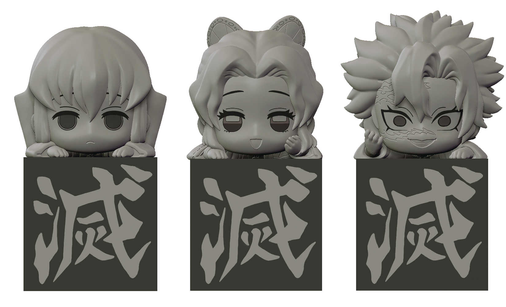 Demon Slayer Kimetsu Hikkake Hashira PVC 3 Pc Set 2 