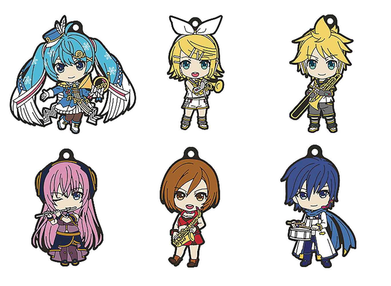 Hatsune Miku Band Nendoroid Plus Keychain V2 6 Pc Blind Mystery Box Display 