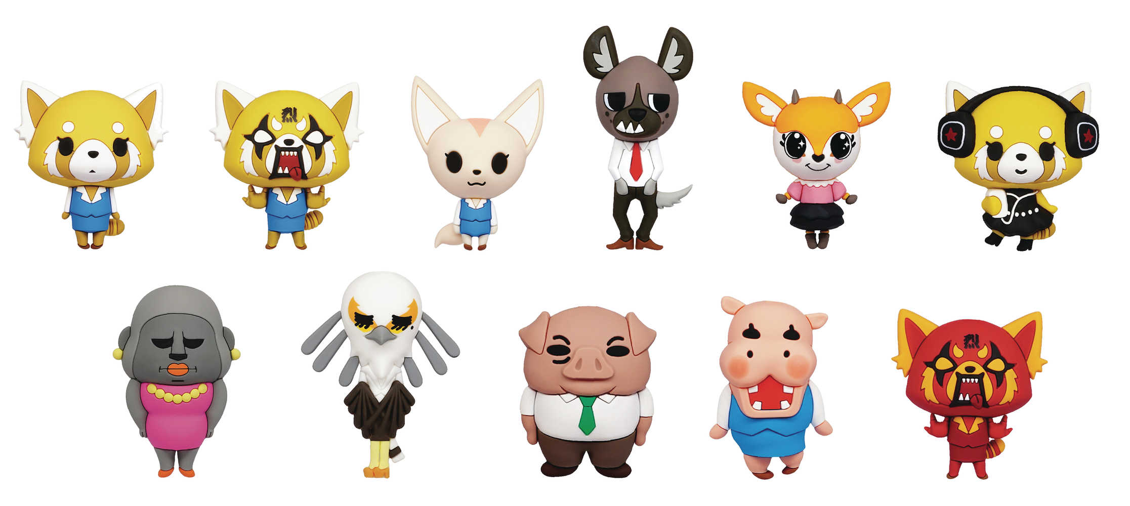 Aggretsuko 3 D Foam Bag Clip 24 Pc Blind Mystery Box Display 