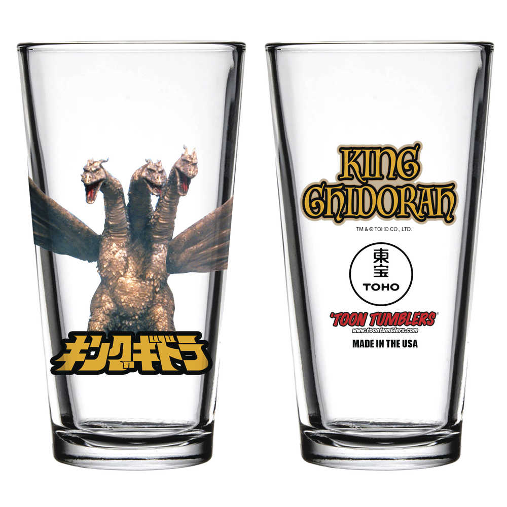 Toon Tumblers Godzilla King Ghidorah Pint Glass 