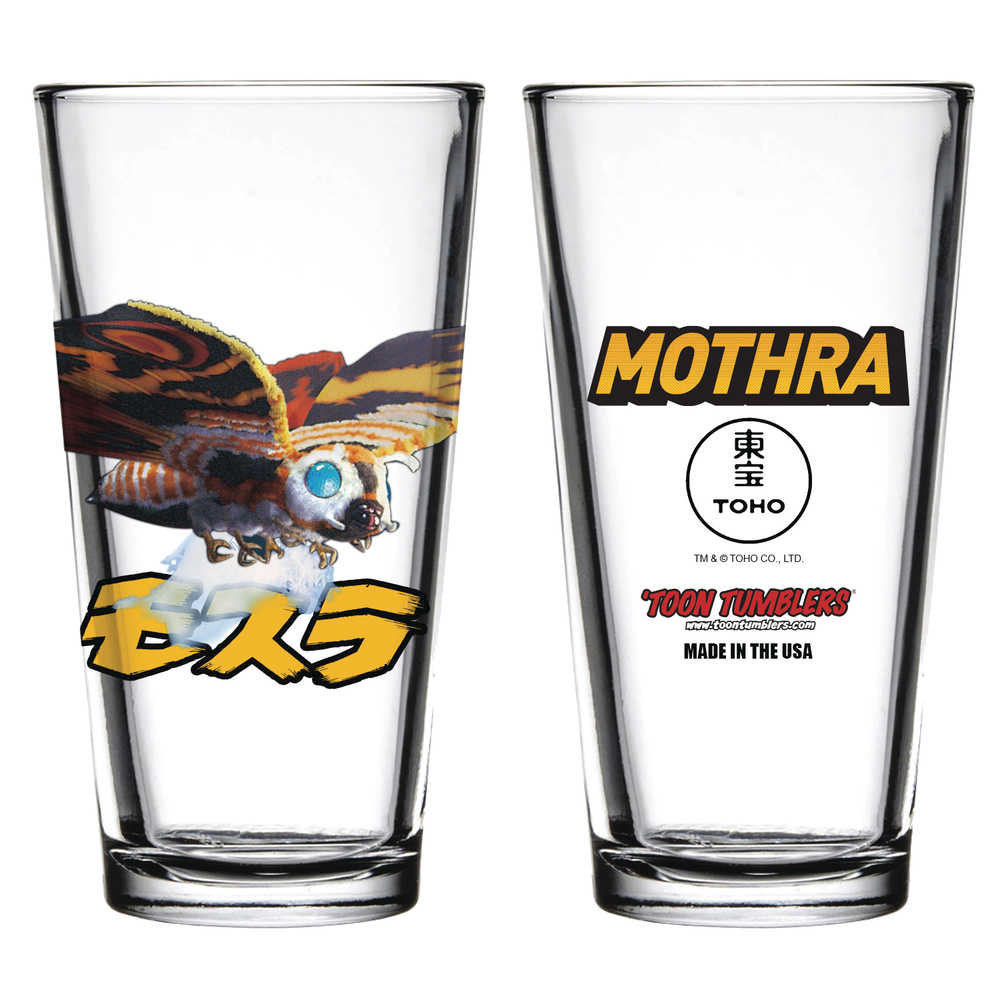Toon Tumblers Godzilla Mothra Pint Glass 