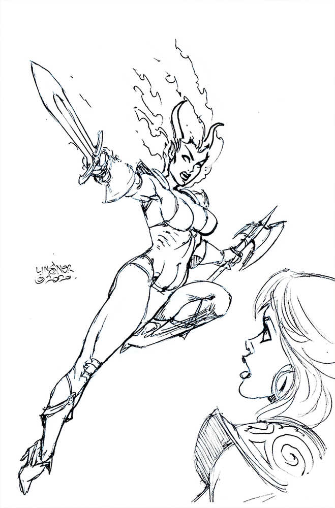 Sonjaversal #1 40 Copy Linsner Black & White Full Art Variant Edition