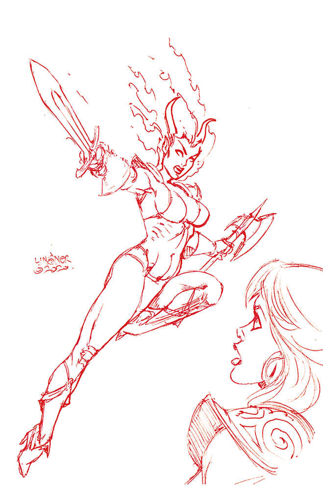 Sonjaversal #1 Linsner Limited Blood Red Line Art Full Art Cover