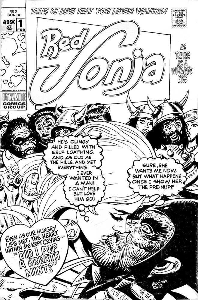 Red Sonja Valentines Sp One Shot 10 Copy Broxton Black & White Variant Edition