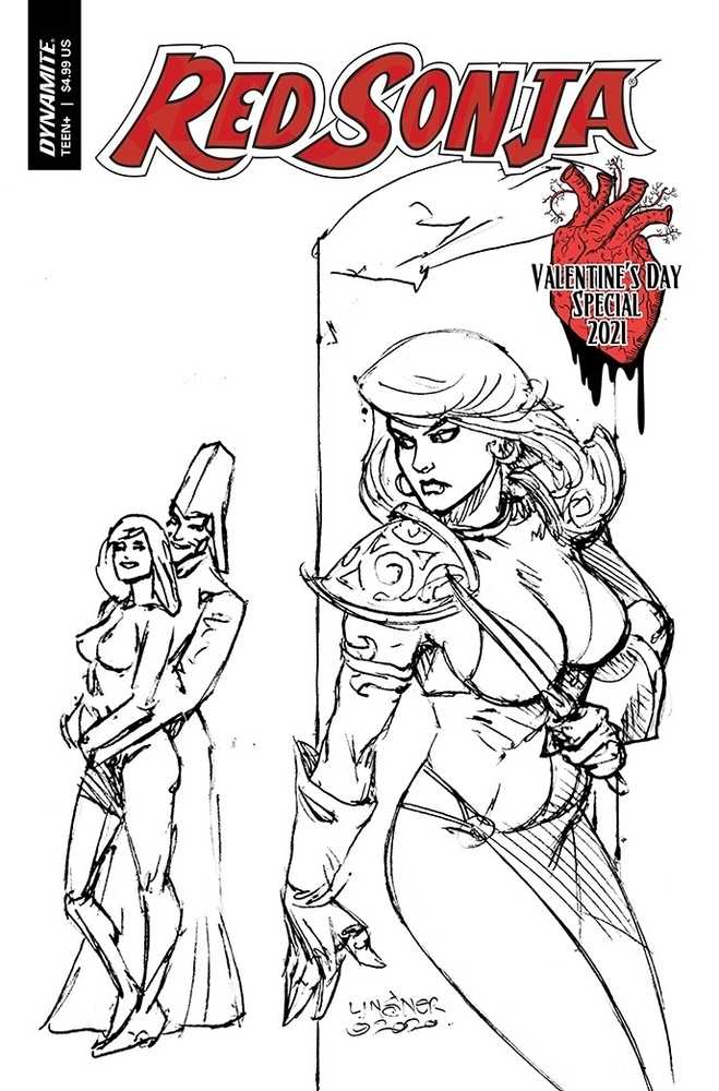 Red Sonja Valentines Sp One Shot 20 Copy Linsner Black & White Variant Edition