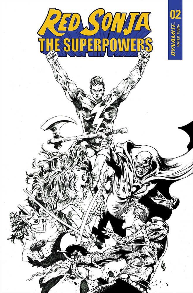 Red Sonja The Superpowers #2 10 Copy Lau Black & White Variant Edition