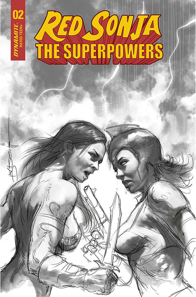 Red Sonja The Superpowers #2 30 Copy Parrillo Black & White Variant Edition
