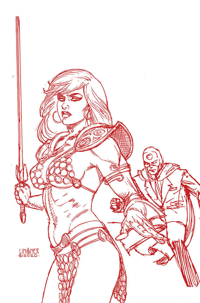 Red Sonja The Superpowers #2 Linsner Crimson Red Art Virgin