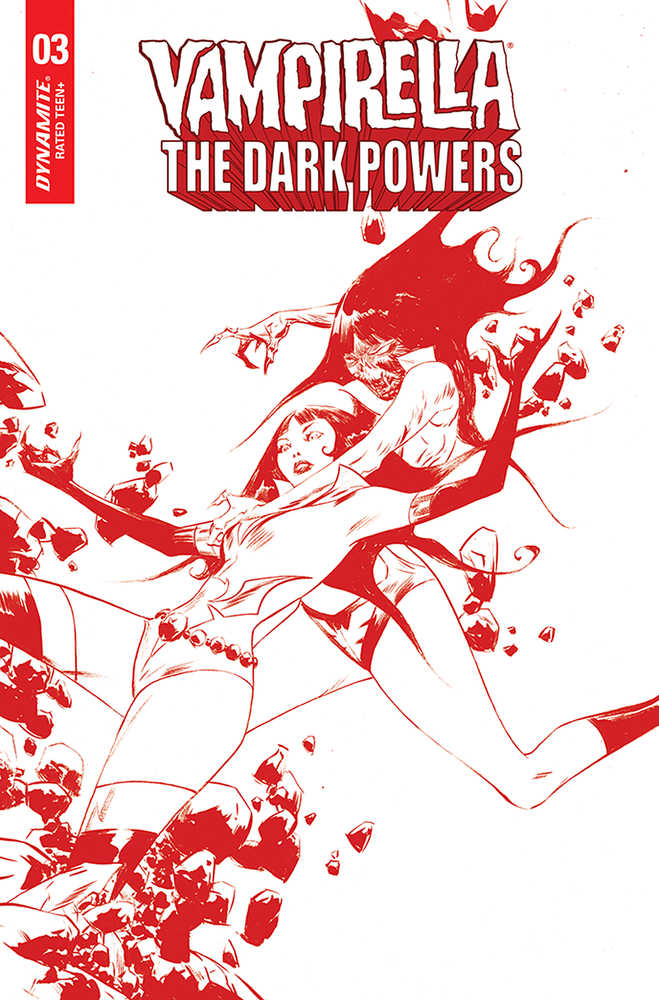 Vampirella Dark Powers #3 Lee Crimson Red Line Art Cover