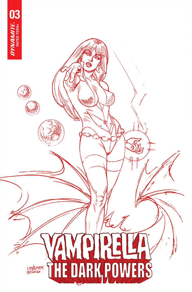 Vampirella Dark Powers #3 Linsner Crimson Red Line Art Cover