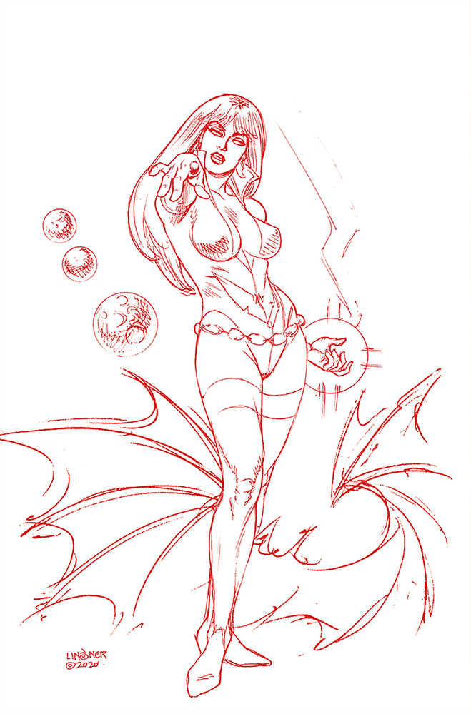 Vampirella Dark Powers #3 Linsner Crimson Red Line Art Virgi
