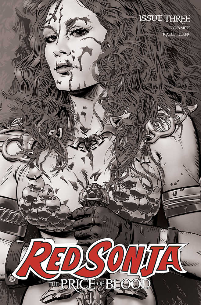 Red Sonja Price Of Blood #3 10 Copy Golden Black & White Variant Edition