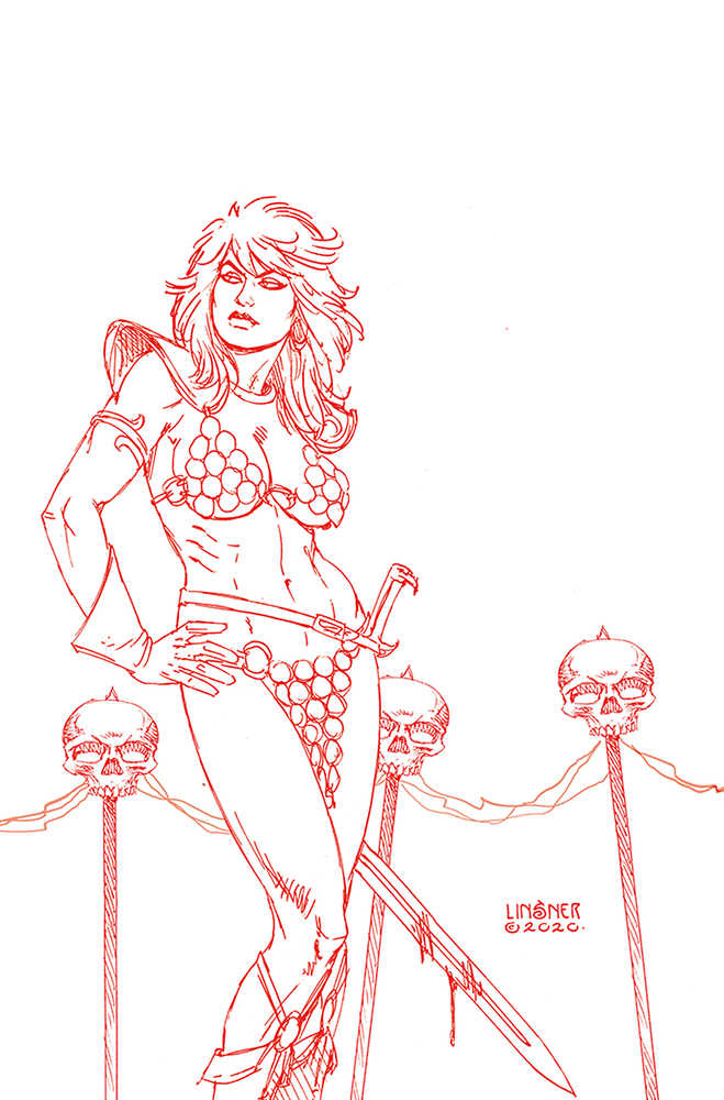 Red Sonja Price Of Blood #3 Linsner Crimson Red Line Art Vir