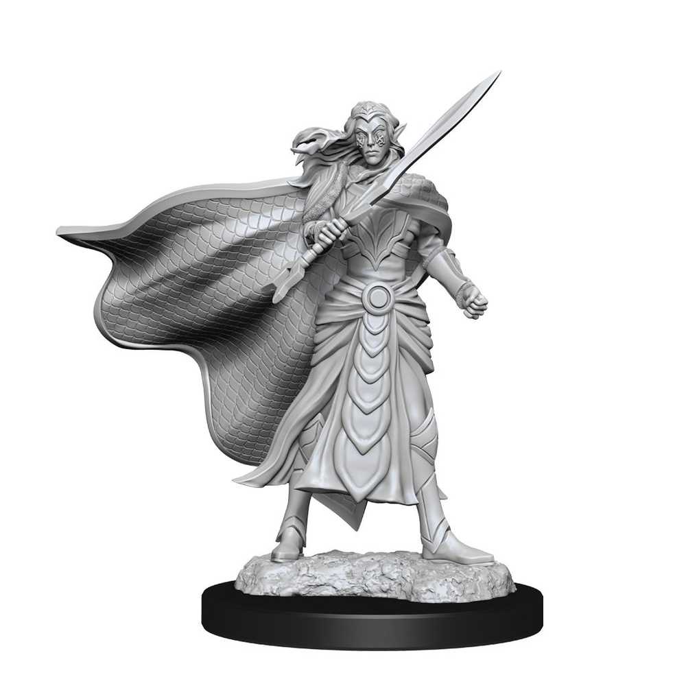 Magic The Gathering Unpainted Minis W14 Elf Fighter & Cleric 